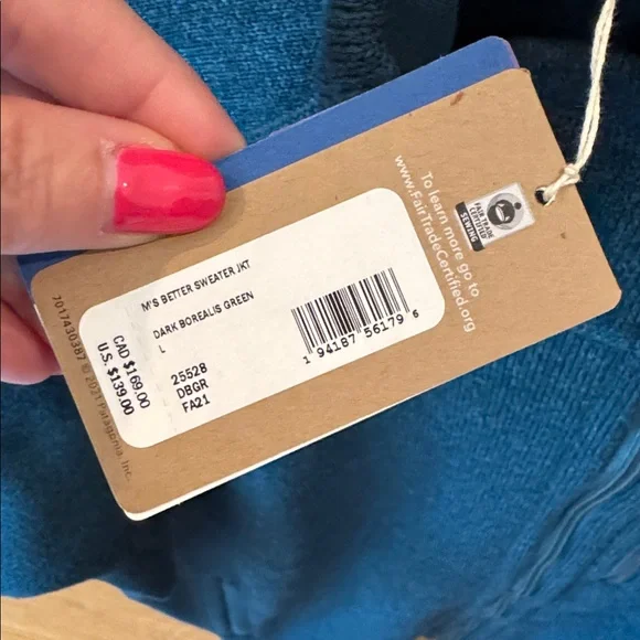 NWT Patagonia Men's Green Better Sweater Jacket Sz L - Picture 2 of 4